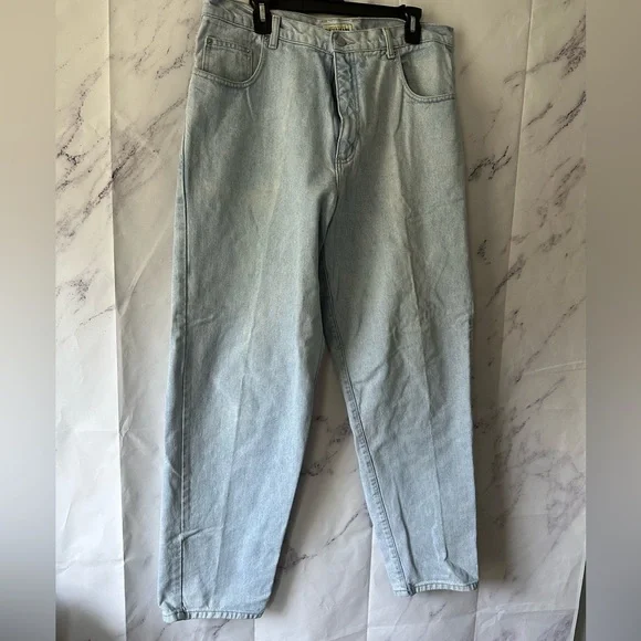 VTG EARLY 90S GUESS GREEN TAG HIGH WAIST DENIM JEANS 36/32 - Picture 2 of 14